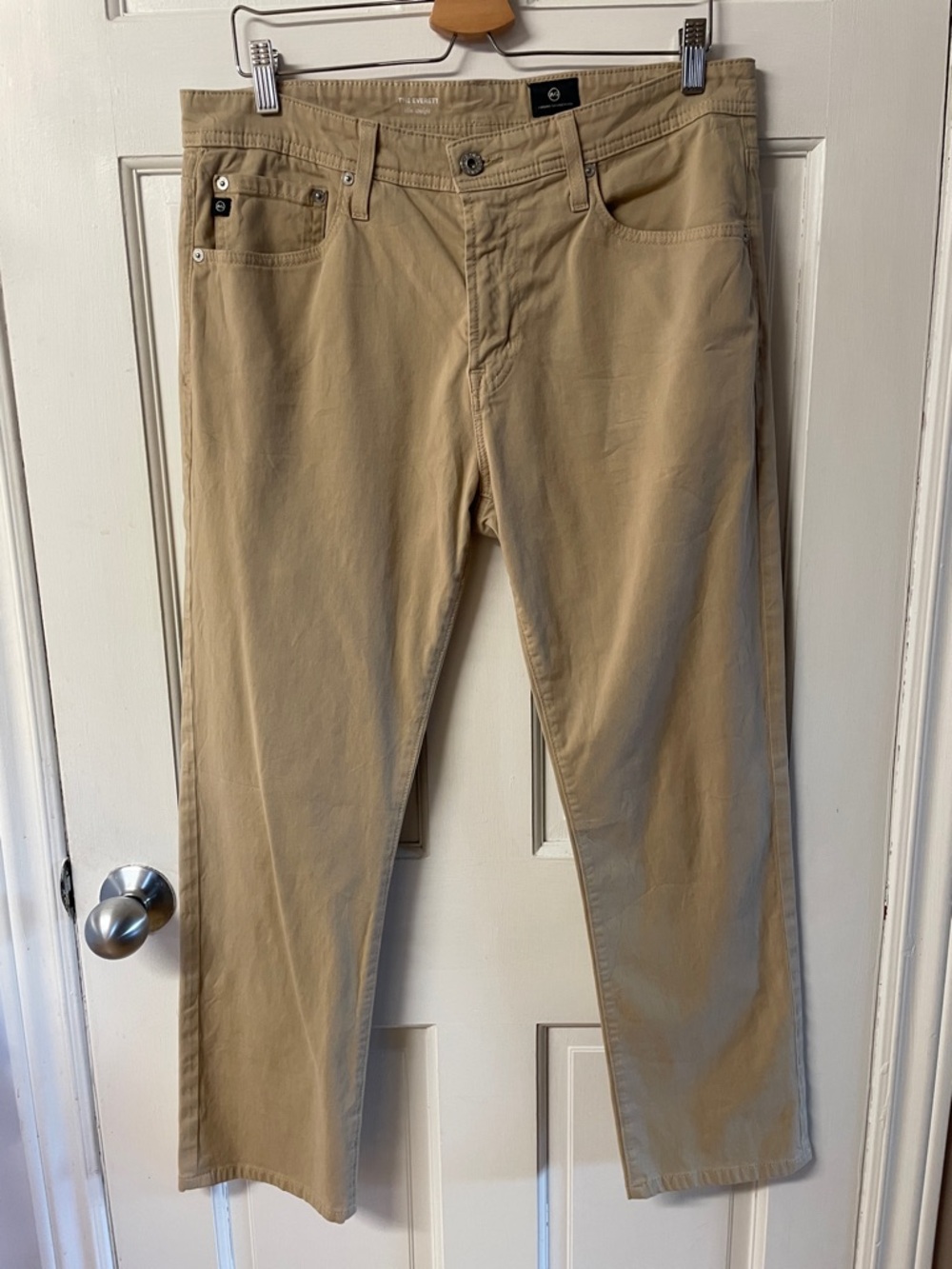 Adriano Goldschmeid Everett Slim Straight Leg Jeans tan pants men’s size 34X28